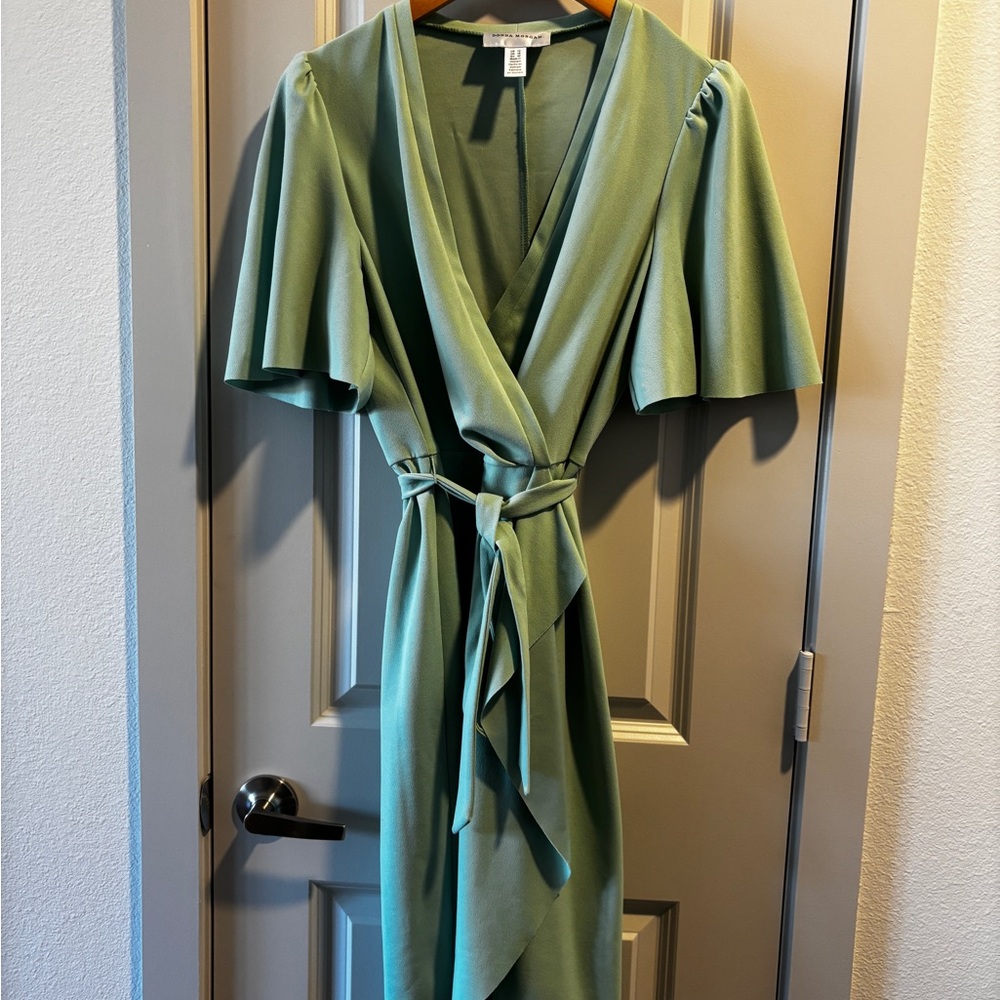 Donna Morgan Sage Green Midi Dress